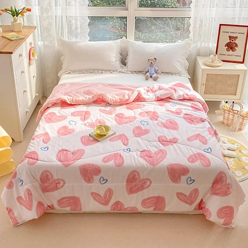 High Quality Summer Thin Blankets Air-conditioning Cool Comforter Single Double Bed Adults Kids Quilted Bedspread Bed Cover