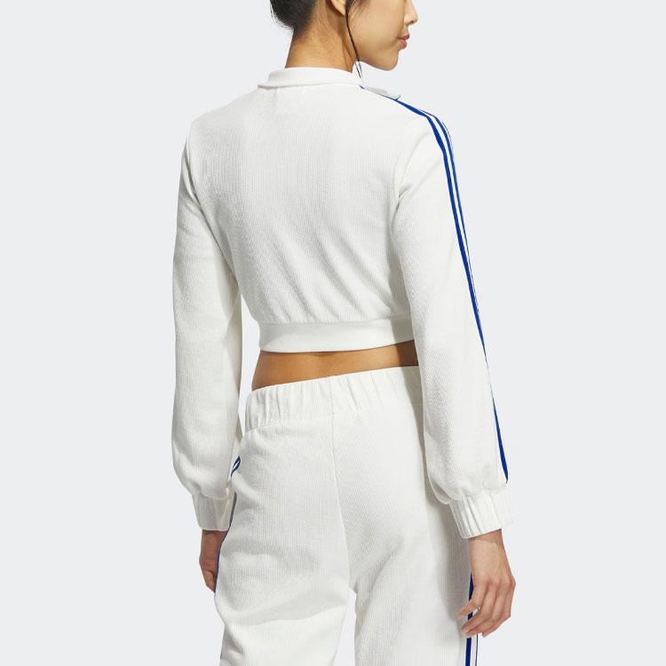 Adidas Originals Cropped Jacket Three Stripes Color Block Retro Stand Collar Short Jacket Women Jacket Han-Jade-White IY9459