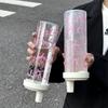 Drinkware 500ml Straw Cup Bowknot Large Capacity Cup With Lid Straw Plastic Water Bottle Bubble Tea Coffee
