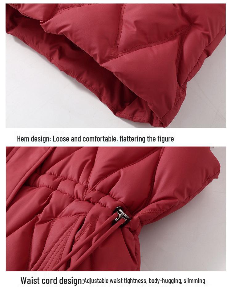Women's Mid-Length Hooded Thick Cotton Vest - Autumn/Winter Korean Style Plus Size Gilet Jacket
