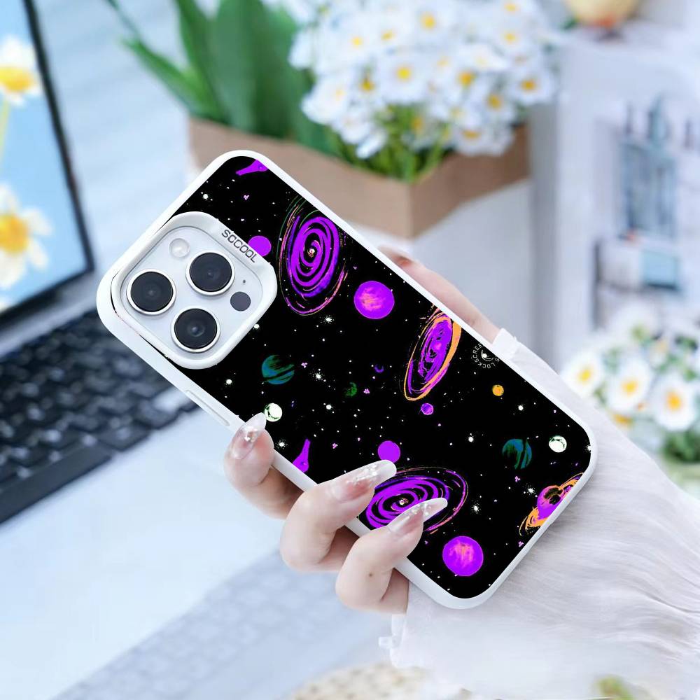 Y2k INS Graffiti Phone Case For iPhone17, 16,15,14,13,12 Pro Max Black Candy Matte Shockproof Cover