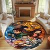 Demon Slayer Print Round Rug, Washable Floor Carpet, For Entryway Dorm Laundry Room Office Study, Home Decor Birthday Christmas Gift