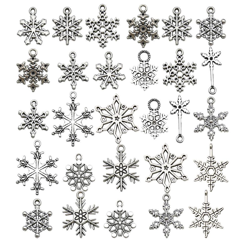 50-Piece Christmas Alloy Enamel Charms Set: Mixed Style DIY Pendants and Dangle Charms.