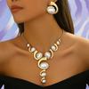 3Pcs/Set Spiral Necklace Earrings Set Elegant Snail Coil Pendant Long Y-shaped Necklace  Banquet