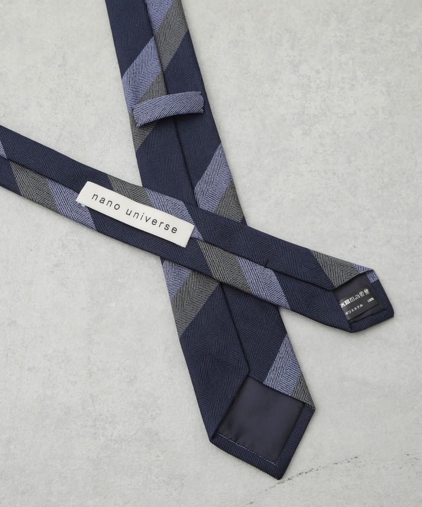 [Nano Universe] Kyoto Nishijin Washable Stripe Tie, Size 2, Men's F 120, Navy, 668-5242206