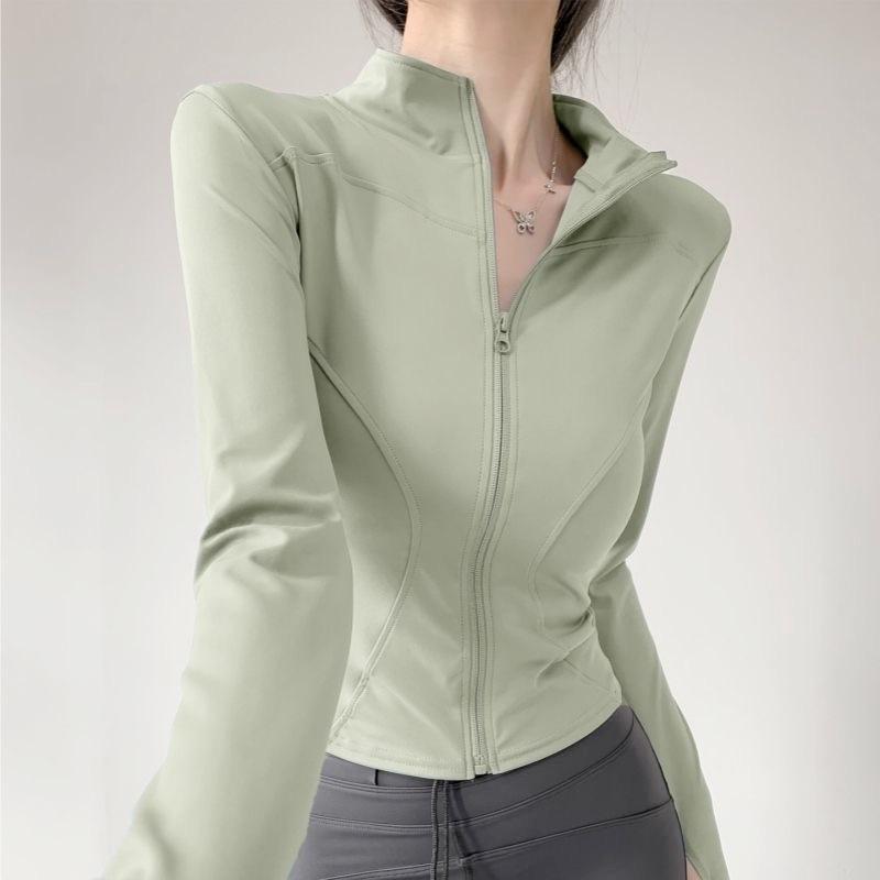 Autumn & Winter Women's Zipper Slim-Fit Yoga Top: Butt-Lifting, Body-Shaping, Sun Protection & Quick-Drying