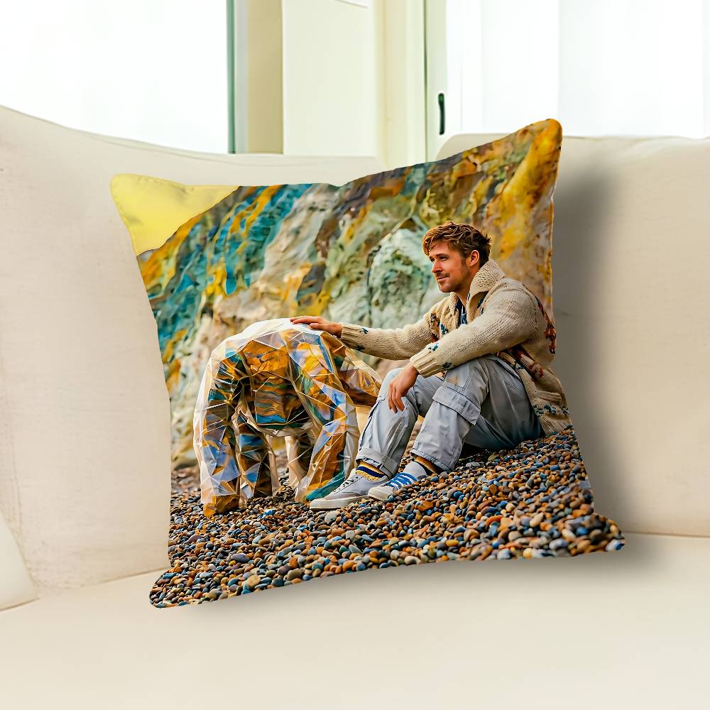Ryan Gosling P-Project Hail Mary Cartoon Pillow Cover, 4K HD Printed Cushion Cover case with Various Exquisite Patterns