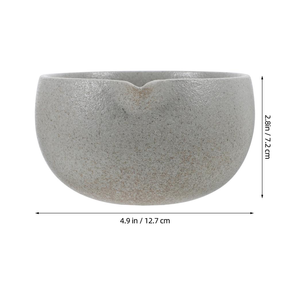 Traditional Japanese Matcha Bowl Spout Ceramic Tea Ceremony Cup 600Ml Longlasting Ceramic Tea Spout Bowl for Home Party Serving
