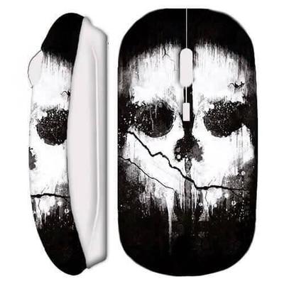 Ratón Inalámbrico - Calavera - Blanco - USB Wi-Fi - Compatible Mac y PC - Diseño único