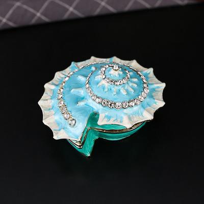 New Blue Conch Jewelry Box Ring Earrings Jewelry Storage Box Metal Crafts Ornament Jewelry Box