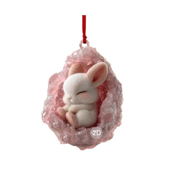 Forest Animal Ornaments 2D Acrylic Hanging Decor with Owl Squirrel Rabbit Designs Indoor Outdoor Christmas Tree Decoration