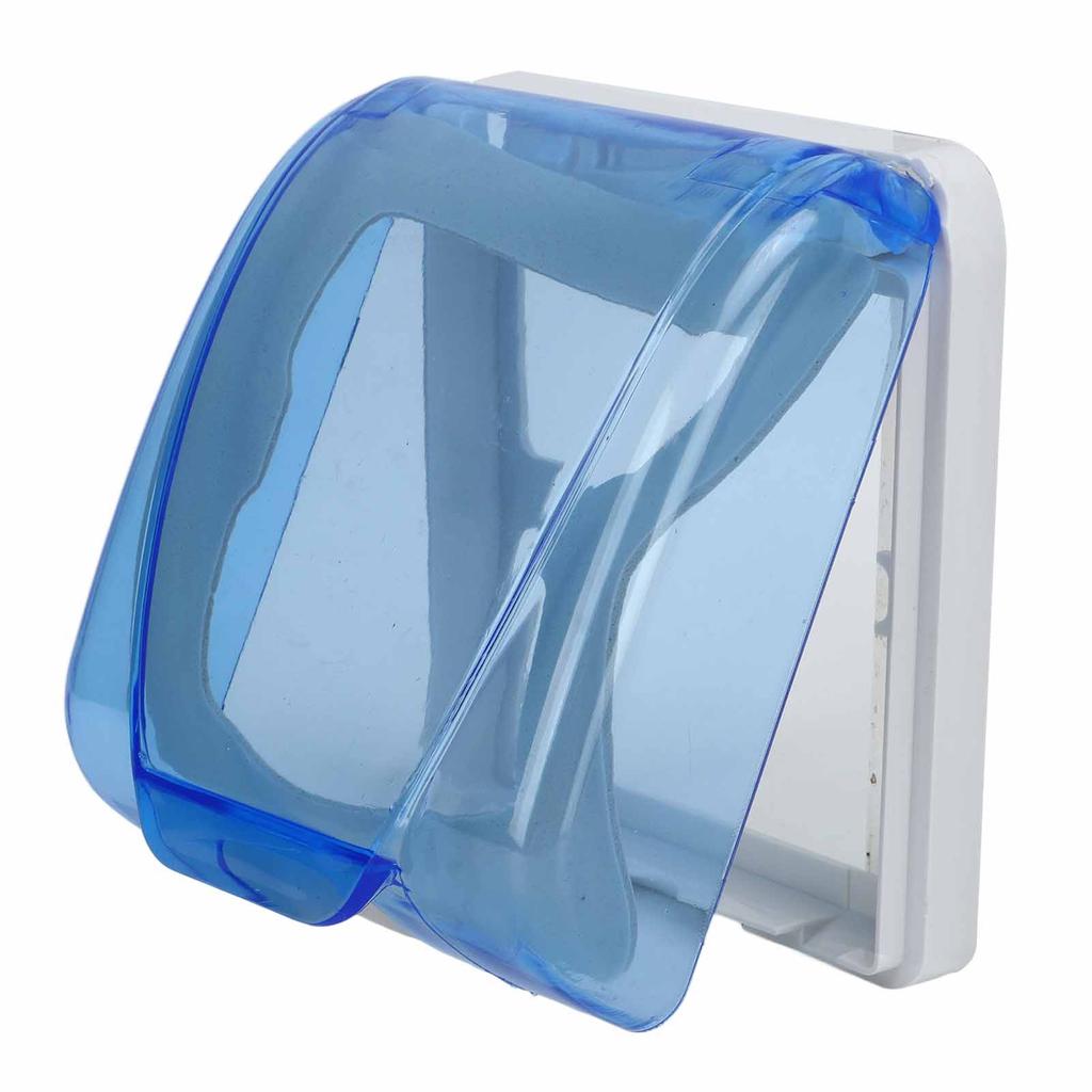 Universal 86 Type Socket Waterproof Box Transparent Wall Switch Protection Box for Bathroom Blue