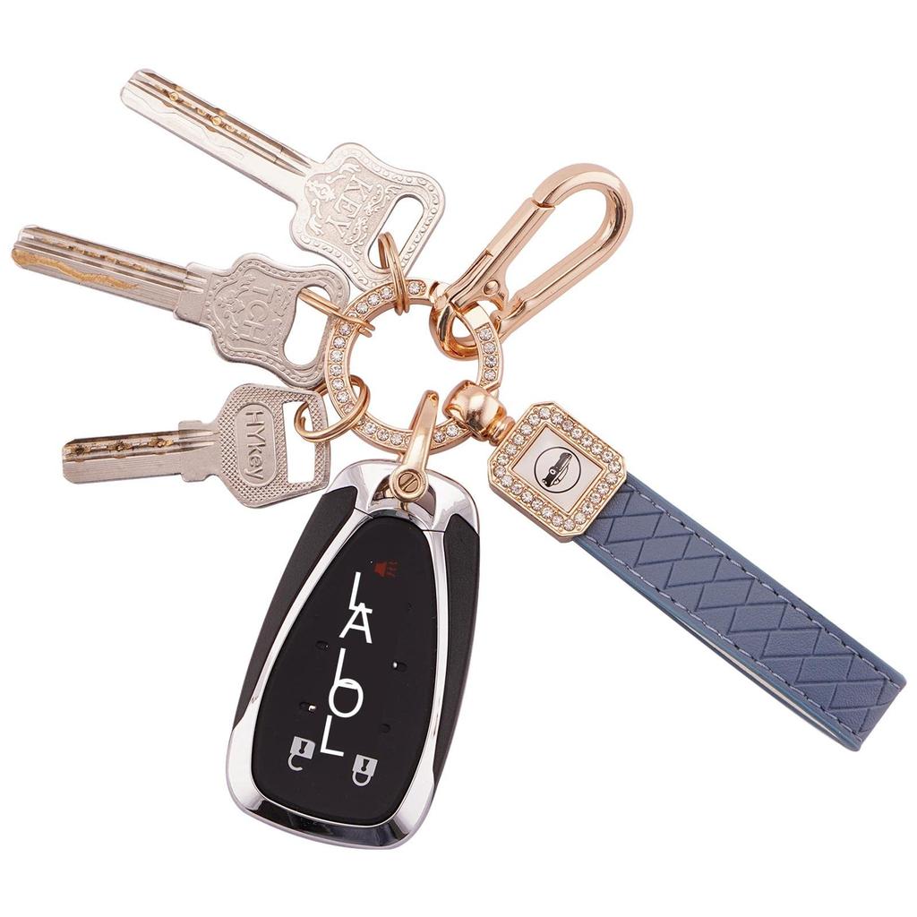 [EKALA] Universal leather car keychain anti-lost D-ring key fob allows
