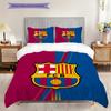 Ensemble de couette à motif FC Barcelone Housse de couette Taie d'oreiller Décoration de maison Cadeau d'anniversaire (1 housse de couette + 2 taies d'oreiller, sans garniture.)