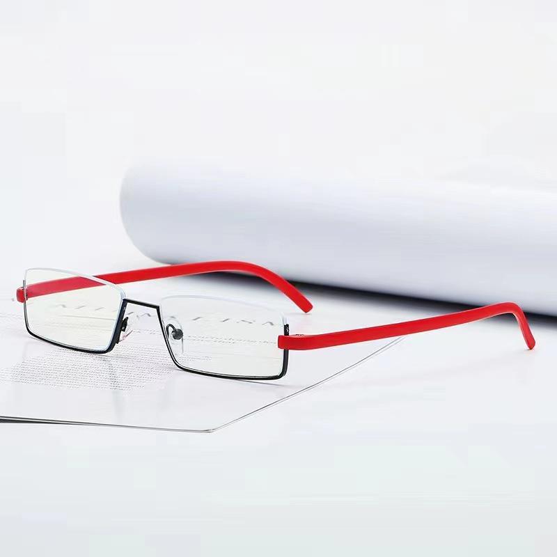 2024 Portable Anti-Blue Light Floral Reading Glasses for Men & Women - Elegant Rimless/Semi-Rimless Presbyopic Glasses with Pen Holder