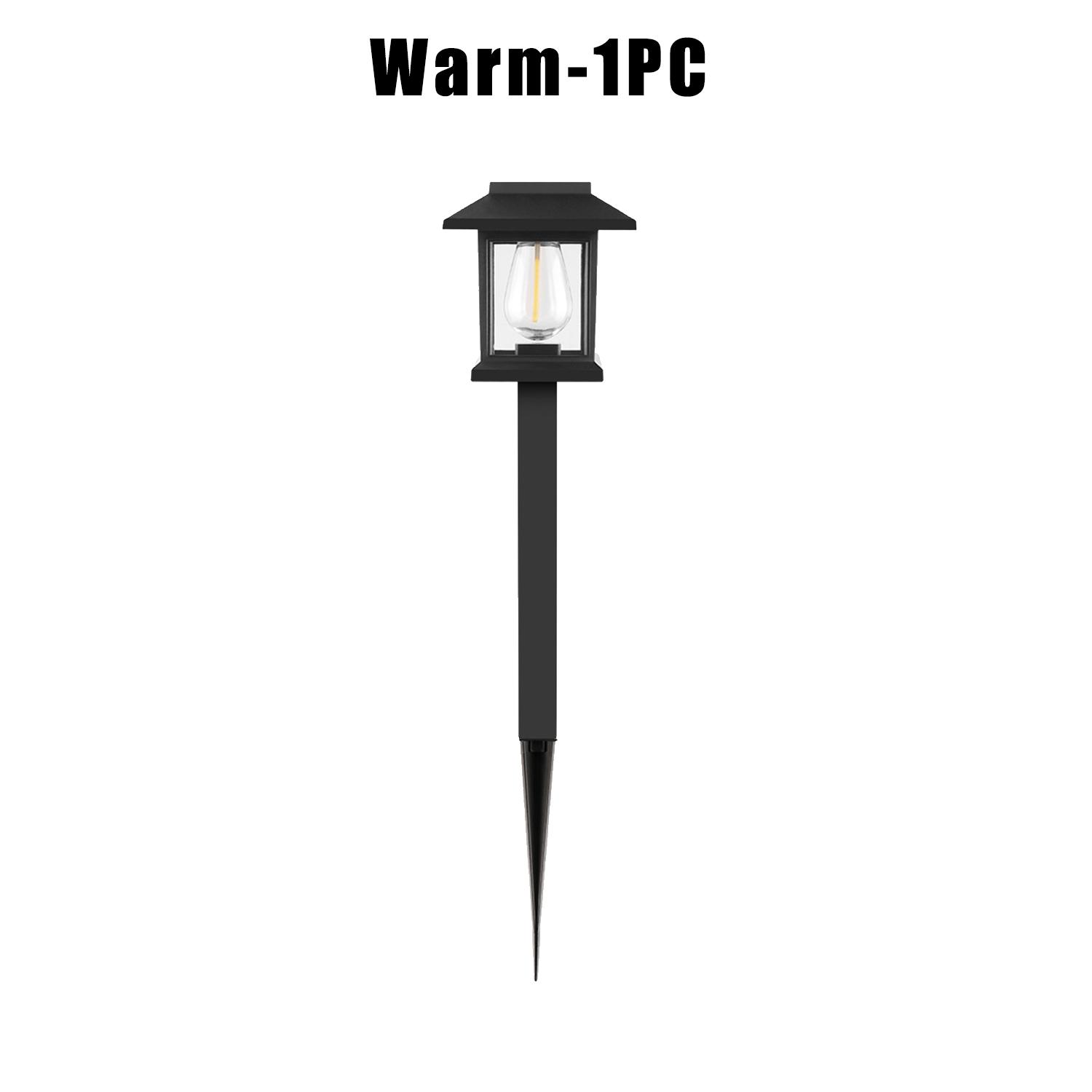 Solar Powered Waterproof Outdoor Garden Lights Tungsten Filament Walkway Stakes Warm White Ambiance Path Lighting Lawn Decor