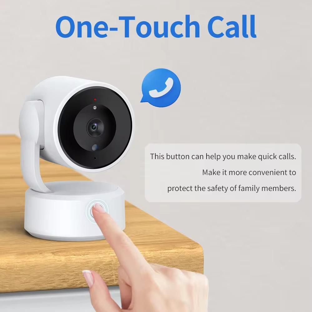 Tuya Wifi Indoor 5MP One touch call Baby Monitor Two Way Talk Security IP Camera Video Surveillance Wireless 4X Zoom Cam