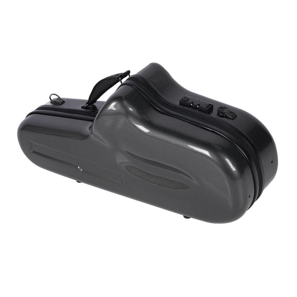 Eb-Altsaxophon-Koffer, faserverstärkter Kunststoff, Hartschalenkoffer mit Schloss, abnehmbarem Schultergurt, schwarz kariert