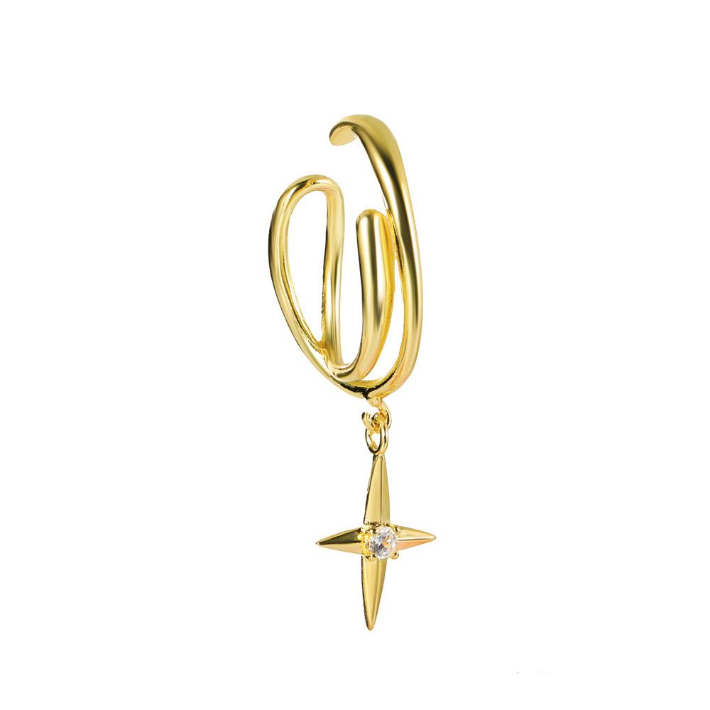Twisted Star Charm Ear Cuff with Sparkling Stone for Women