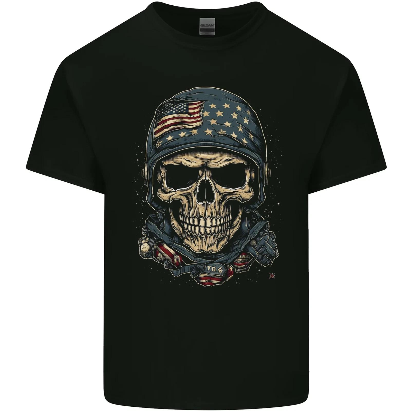 American Skull USA Kids T-Shirt Childrens 3XL