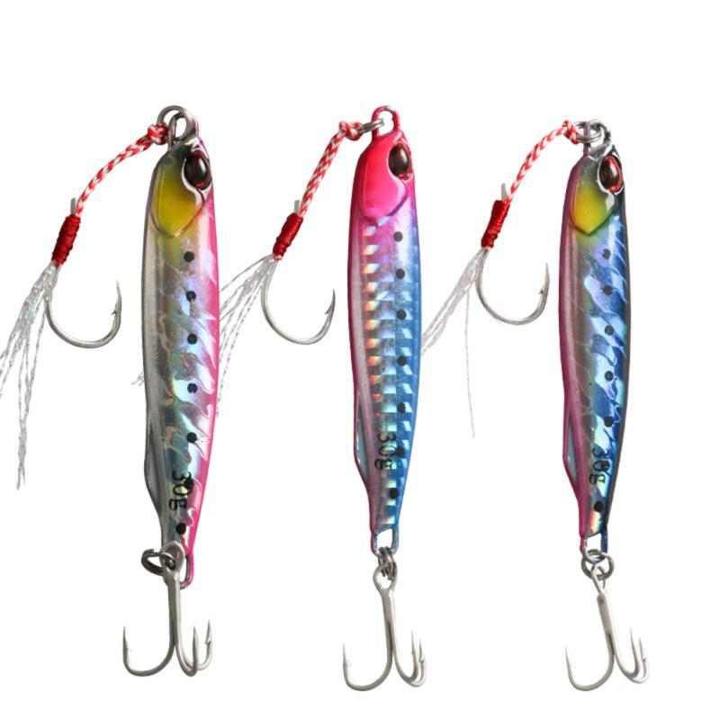 Metal Double Hook Fishing Bait Long Throw 30g 40g Iron Plate Sub-bait Freshwater Sea Sequins Vib