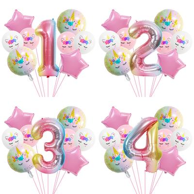 Unicorn Theme Balloon Set 40 Inch Gradient Digital Aluminum Film Balloon Birthday Party Decoration Props