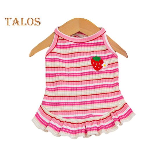 Rochie de vară pentru câini, cățeluș, fără mâneci, cu dungi, căpșuni, tricou, fustă Tutu, ținută de prințesă pentru animale de companie, pentru pisici mici și medii, câini