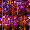 Halloween Decor Lamp USB Pumpkin Projector Lamp, Flexible Gooseneck Night with 8 LED Projection Films, Ambient for Bedroom Ceiling Decoration