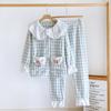 Sweet Bear Thicken Coral Velvet Pajamas Sets Women Fresh Winter Flannel Keep Warm Homewear Long-sleeved Sleepwear