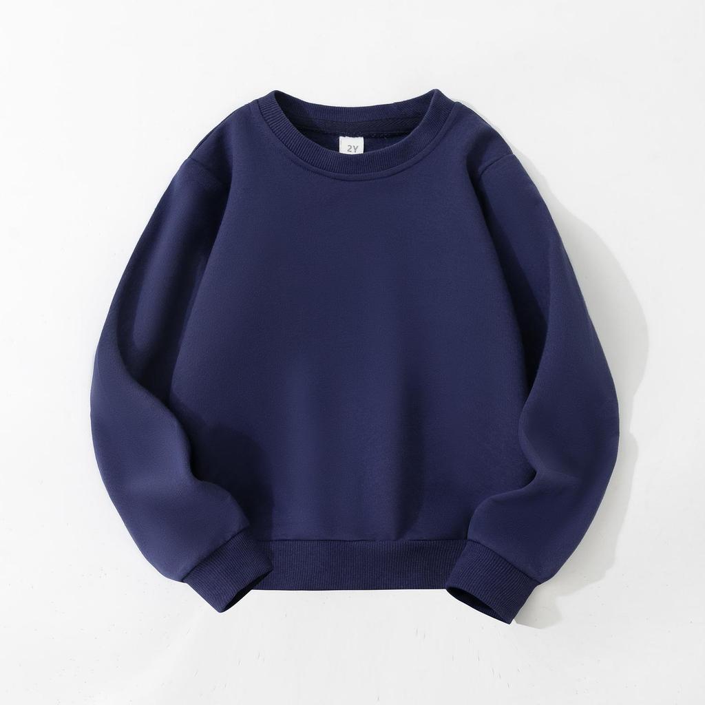 Customizable Kids' Solid Color Sweatshirt - Autumn Style Loopback Baby & Children's Wear
