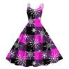 Children's Fashion Casual Christmas Print Sexy Off-the-shoulder Punk Retro Dress
