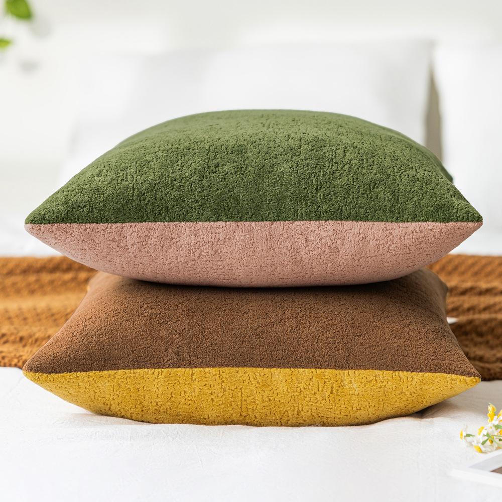 Boho Style Contrast Pillow Living Room Sofa Soft Cloud Velvet Cushion Pillow Model Room Decoration