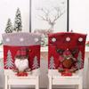 Christmas Themed Santa and Snowmans Chair Slipcovers Nonwoven Materials Quick Setups Holiday Decoration