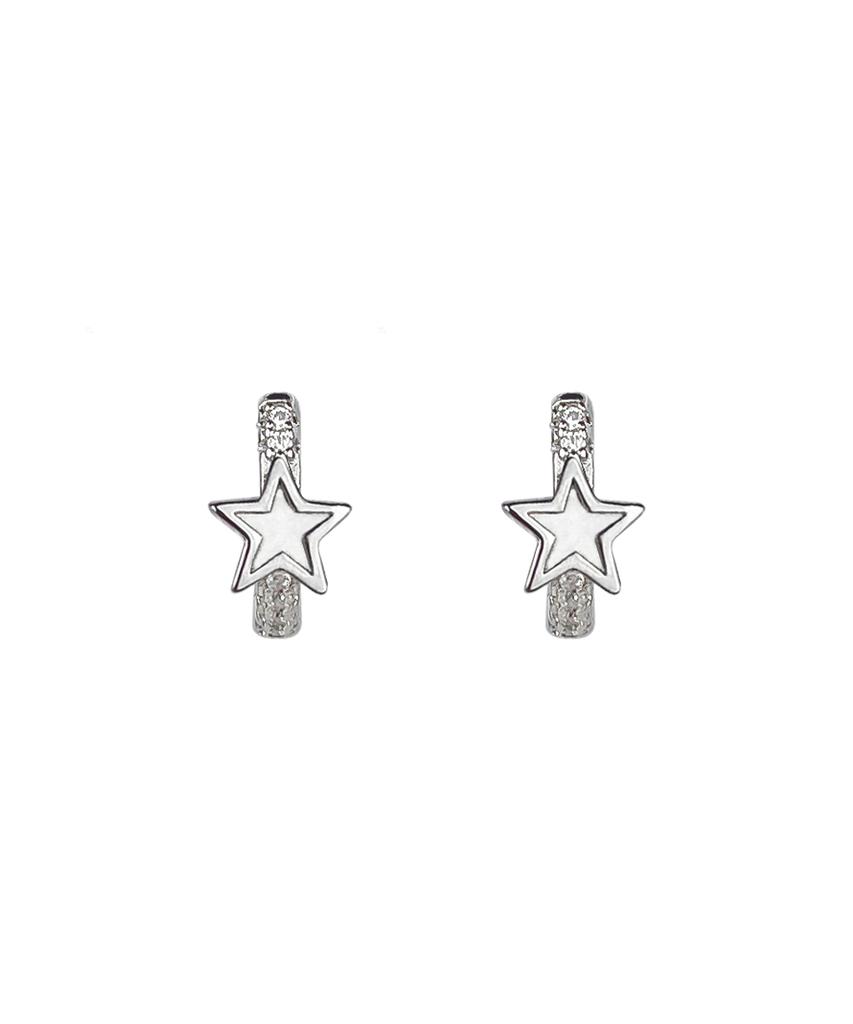 Vvv Point Star One-Touch Ring Earrings