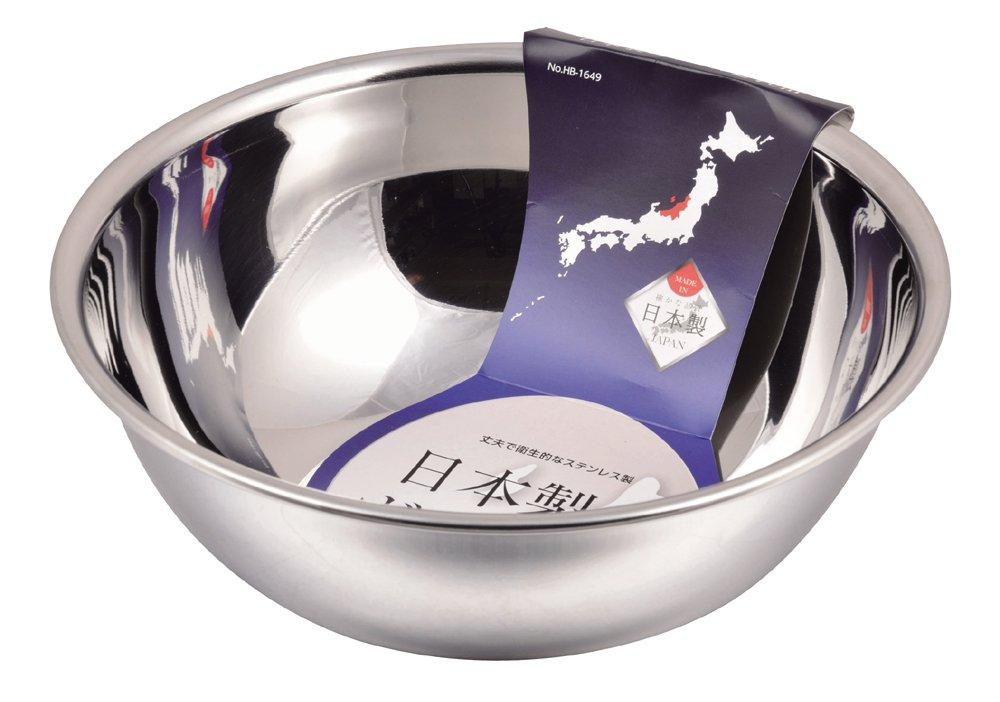 Pearl Metal Stainless Steel Bowl, 27cm, Made in Japan, HB-1649