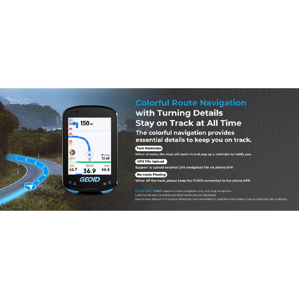 GEOID GPS Bike Computer Smart Navigation Color Screen Odometer Wireless ANT+ WIFI Cycling Speedometer