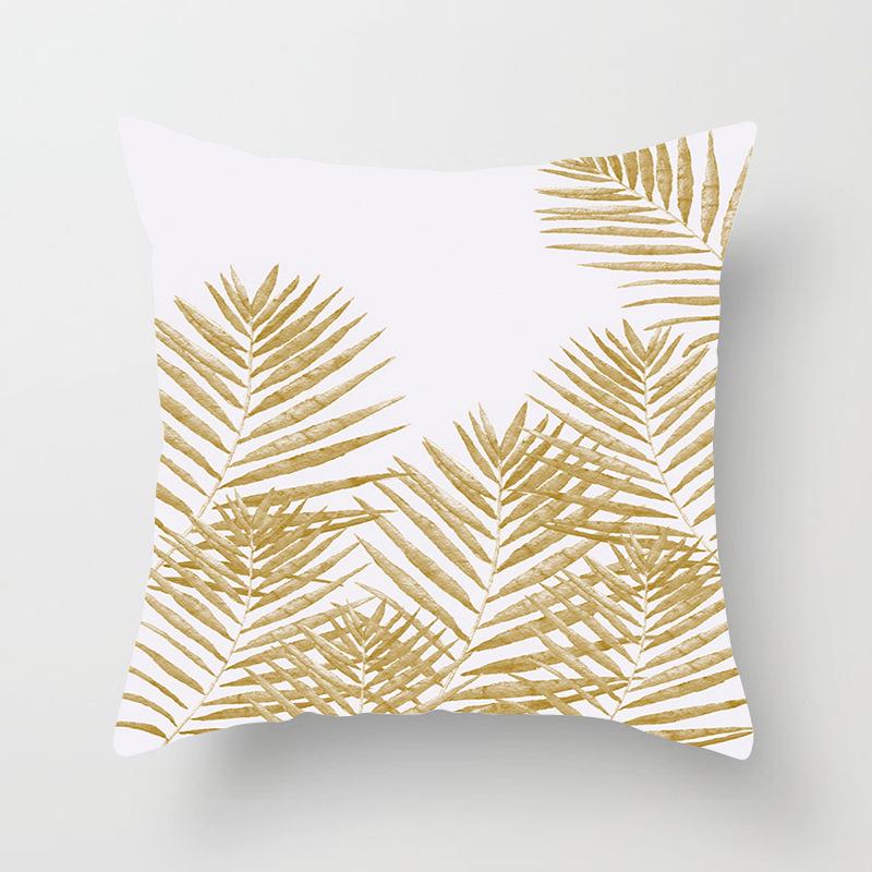 Sofa Pillow Cover, Cushion Cover, Nordic Home Textile Fabrics, Simple Golden Digital Printing