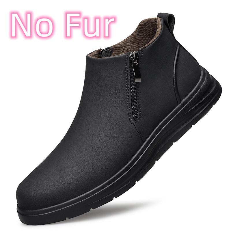 FashionGenuine Leather Ankle Boots for Mens High Quality New Winter Boots British Style Classic Suede Boots Non-slip Men's Casual Shoes