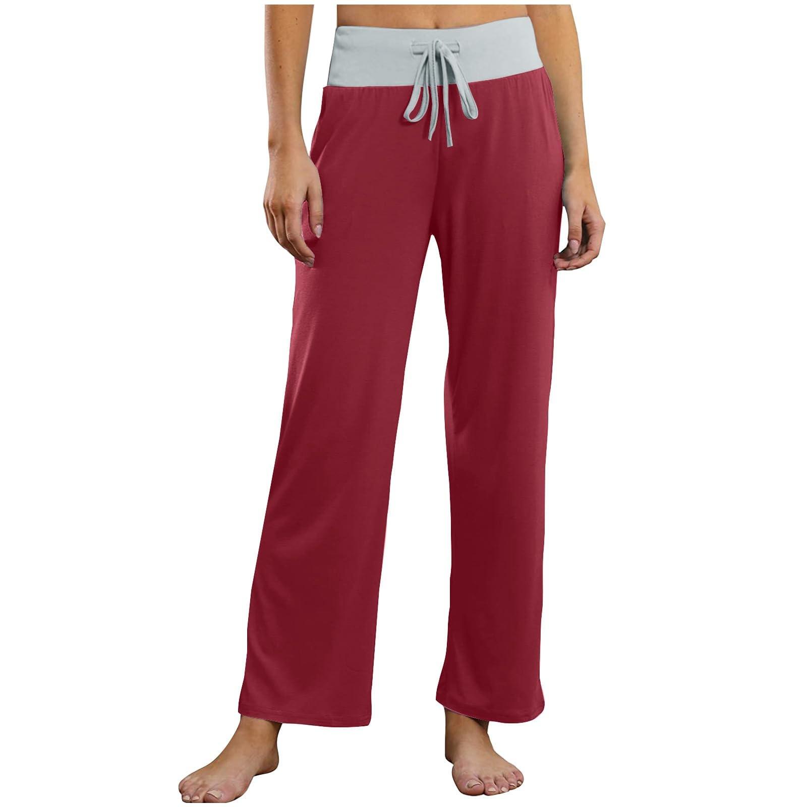 

Женские эластичные брюки с высокой талией, повседневные активные брюки с широкими штанинами и длинными брюками, брюки с карманами S