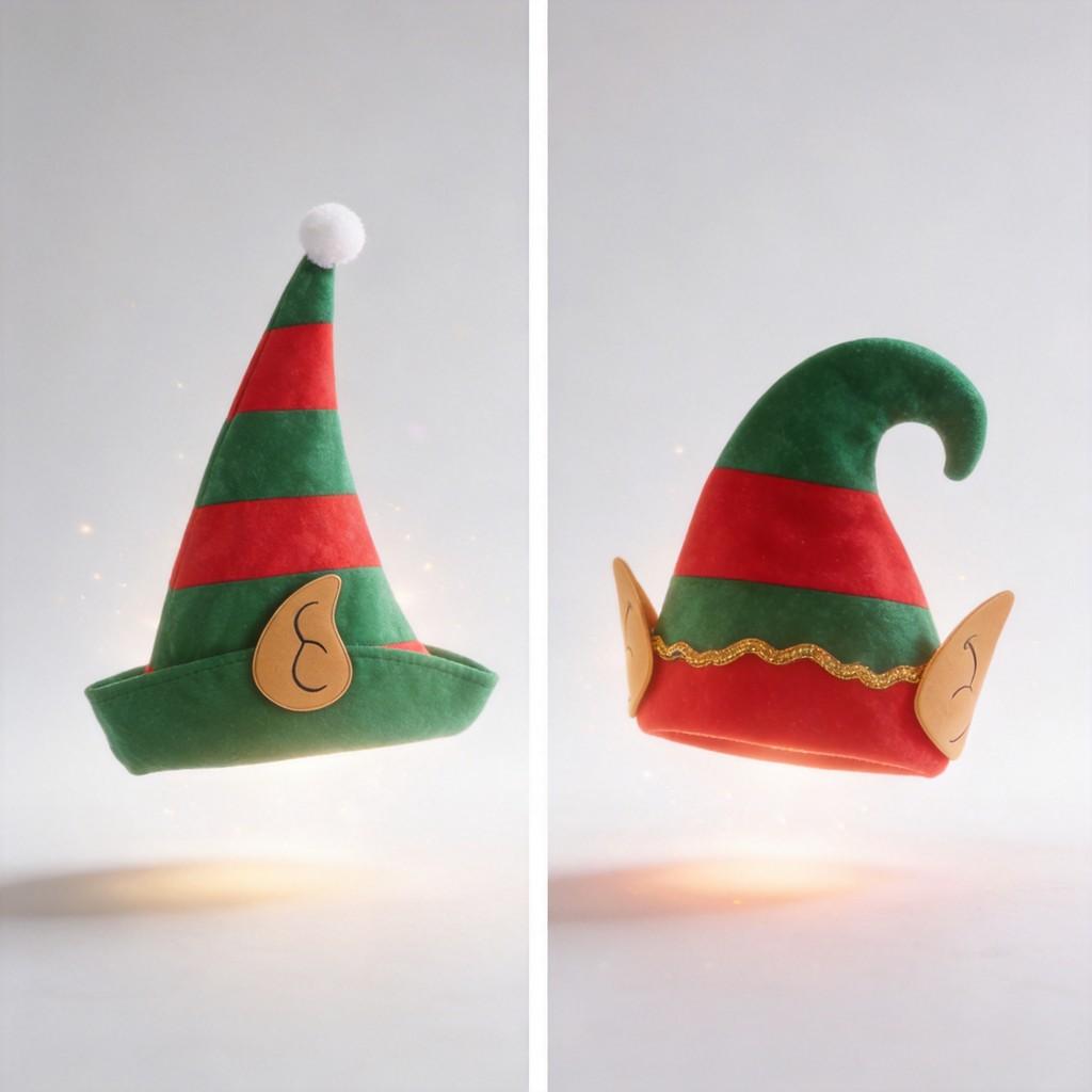 Christmas Elf Hat With Nonwoven Fabric For Kids And Adults Holiday Costume Accessory