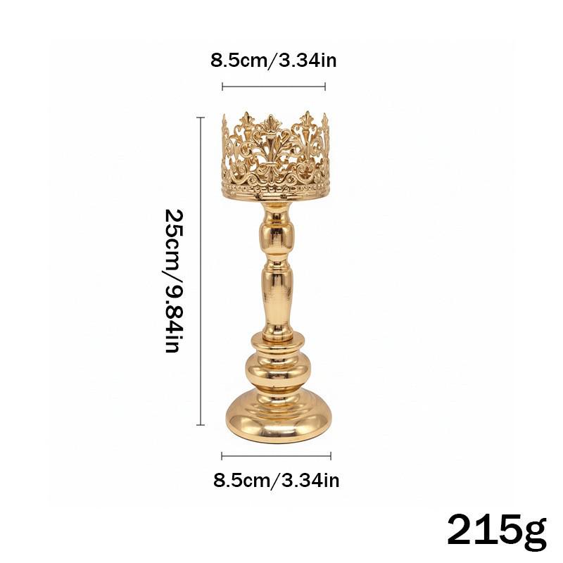 European Retro Hollow Crown Wrought Iron Candlestick Set - Wedding Decoration