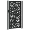 Black Garden Gate 105X180 Cm Steel Flame Pattern