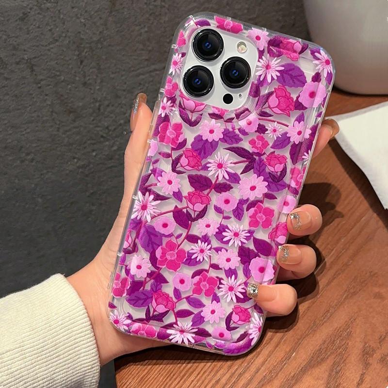 Flowers Graphic Print Clear Case For  Redmi Note 13 12 Pro Plus 4G 5G 12S 11S 10S 12S 11S 10S Redmi 12 13C Protect Cover