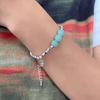 Small fresh Fu brand broken silver bracelet niche jade beaded bracelet design sense versatile girlfriend hand jewelry women