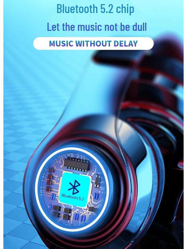 Glowing Noise-Cancelling Wireless Over-Ear Bluetooth Headphones for Sports