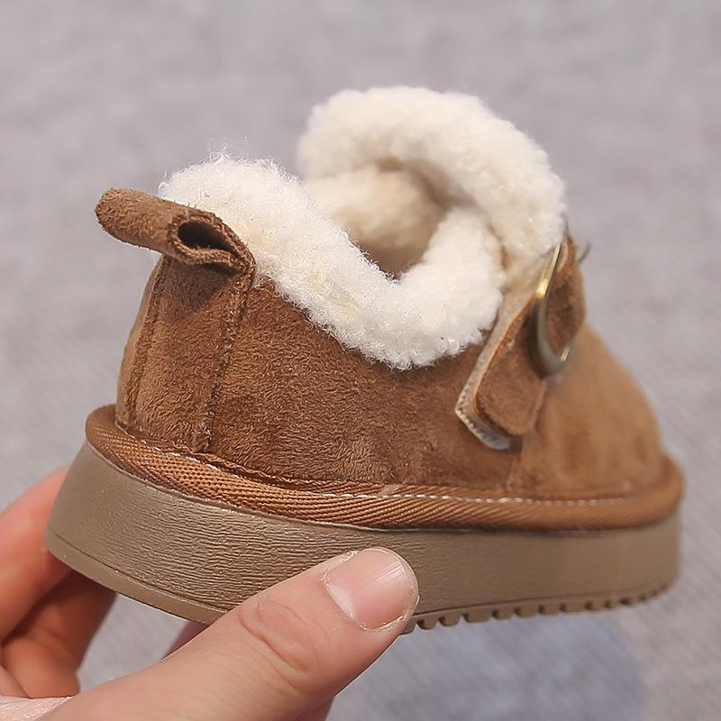 Children's Korean-Style Winter Snow Shoes - Plush Leather & Warm Fur 2025