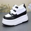 Fashion 12CM Genuine Leather Boots Spring Platform Wedge Loafer Fashion Chunky Sneaker Vulcanize Women Moccasins Autumn Flat Shoes