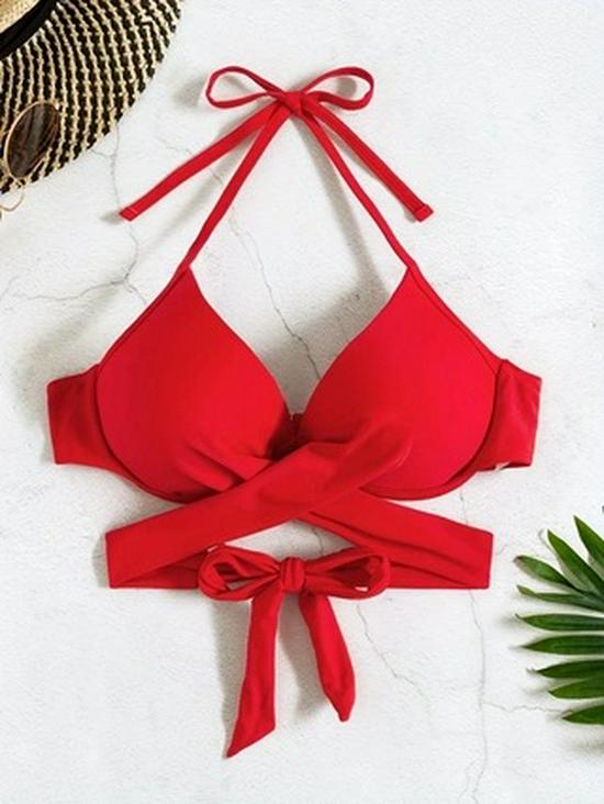 

Европейский и американский однотонный женский сексуальный купальник бикини бодикон с глубоким V-образным вырезом и открытой спиной L