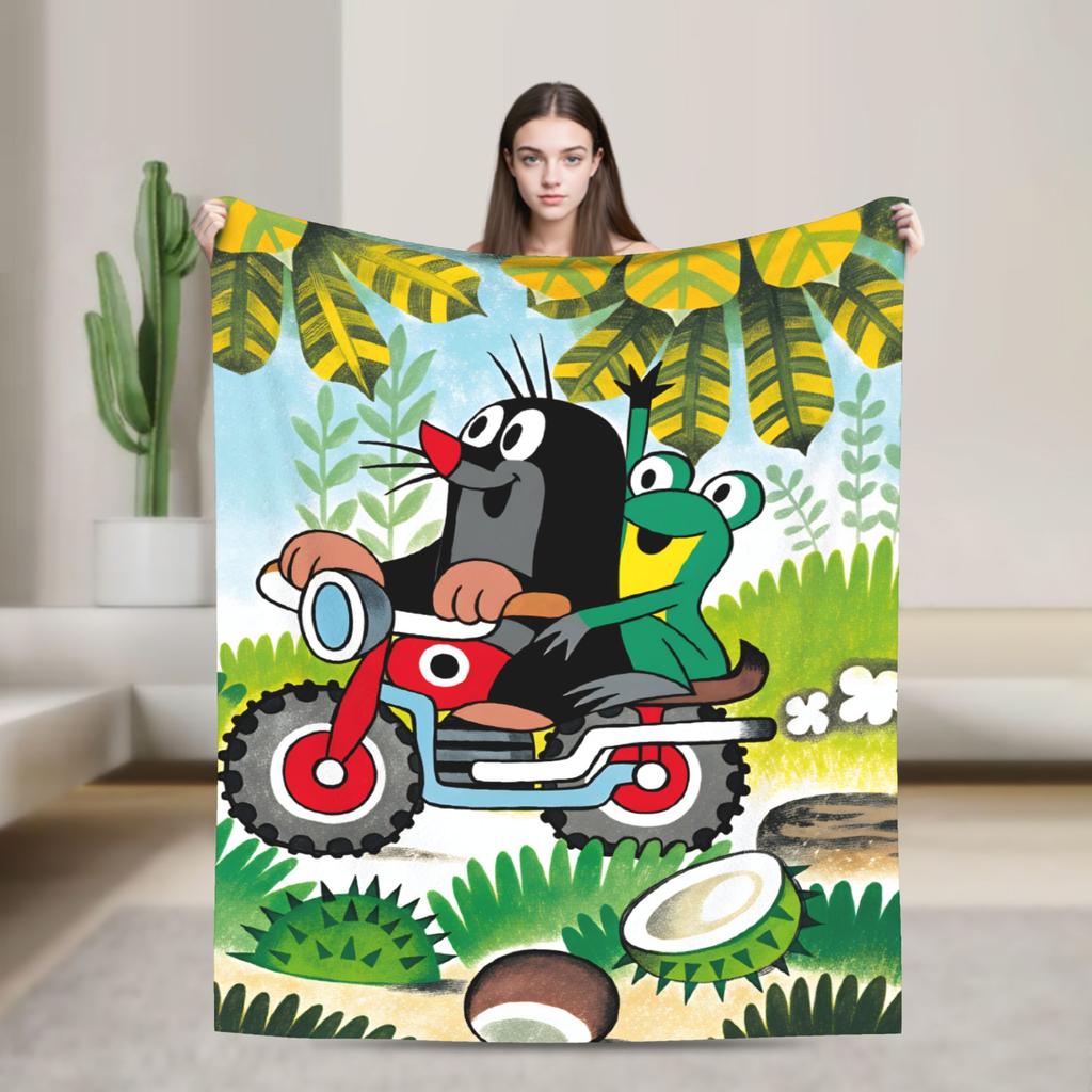 Czech Cartoon Krtek Mole Blanket Quality Warm Soft Bedding Throws Winter Plane Travel Home Decor Graphic Bedspread