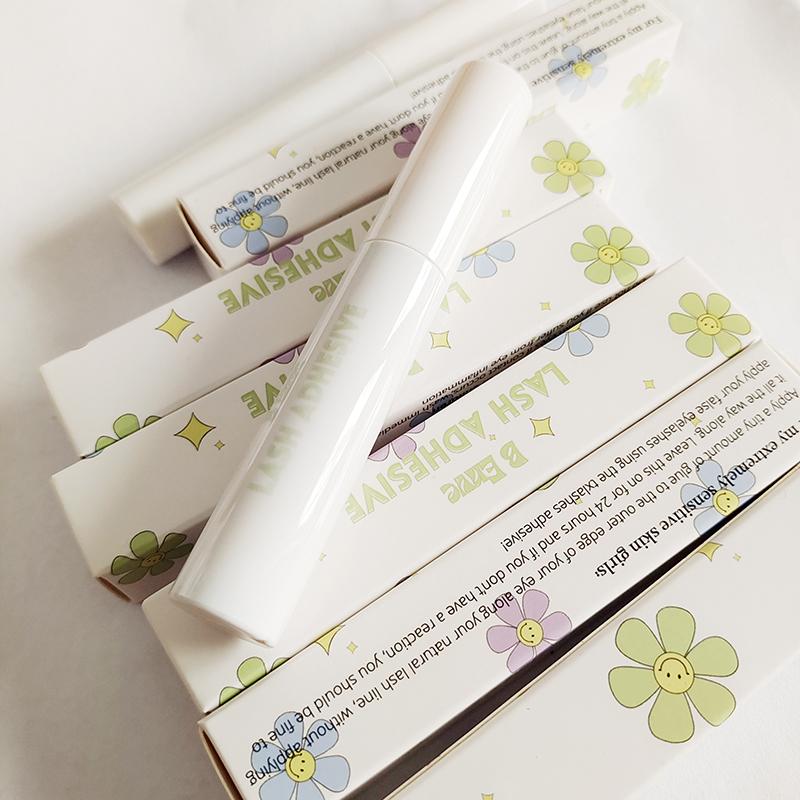 Custom Waterproof Cream White Liquid Eyelash Adhesive Packaging Glue Package Private Label Strip Lash Latex Free Glue Box